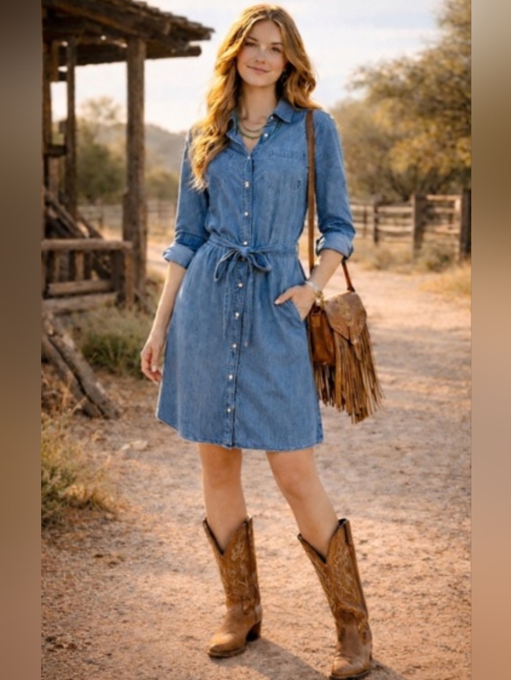 St John's Bay shirt-dress, women's size small